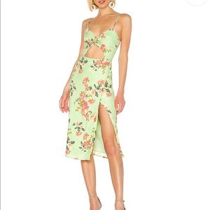 Lovers + Friends Midi Floral Cutout dress XS